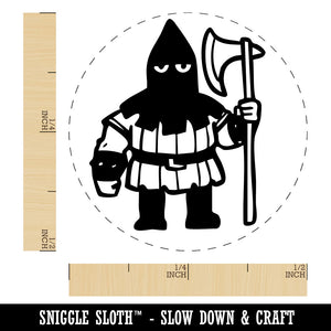Medieval Executioner with Axe Gallows Self-Inking Rubber Stamp for Stamping Ink Stamper Crafting Planners