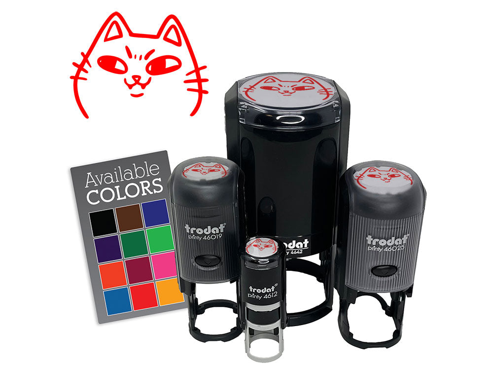 Mischievous Cat Smile Face Trouble Self-Inking Rubber Stamp for Stamping Ink Stamper Crafting Planners