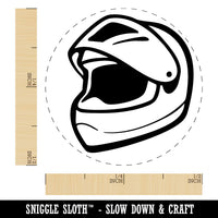 Motorcycle Helmet With Visor Protection Self-Inking Rubber Stamp for Stamping Ink Stamper Crafting Planners
