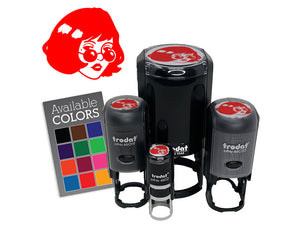 Mysterious Woman with Sunglasses Looking Self-Inking Rubber Stamp for Stamping Ink Stamper Crafting Planners