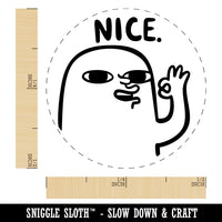 Nice Compliment Funny Face Ok Hand Sign Self-Inking Rubber Stamp for Stamping Ink Stamper Crafting Planners