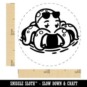 Octopus Inflatable Swim Tube Vacation Relaxing Chilling Self-Inking Rubber Stamp for Stamping Ink Stamper