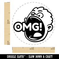 OMG Oh My God Big Mouth Boy Shout Self-Inking Rubber Stamp for Stamping Ink Stamper Crafting Planners