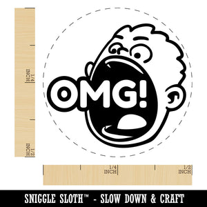 OMG Oh My God Big Mouth Boy Shout Self-Inking Rubber Stamp for Stamping Ink Stamper Crafting Planners