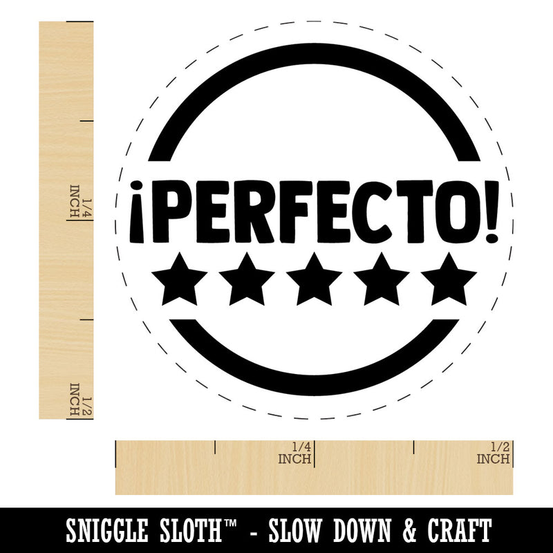 Perfecto Five Star Compliment Spanish Teacher Stamp Self-Inking Rubber Stamp for Stamping Ink Stamper Crafting Planners
