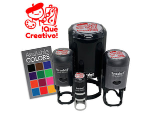 Que Creativo How Creative Artist Spanish Teacher Stamp Self-Inking Rubber Stamp for Stamping Ink Stamper