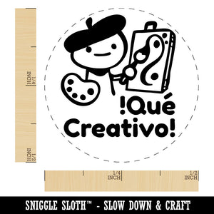 Que Creativo How Creative Artist Spanish Teacher Stamp Self-Inking Rubber Stamp for Stamping Ink Stamper