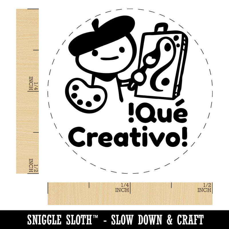 Que Creativo How Creative Artist Spanish Teacher Stamp Self-Inking Rubber Stamp for Stamping Ink Stamper