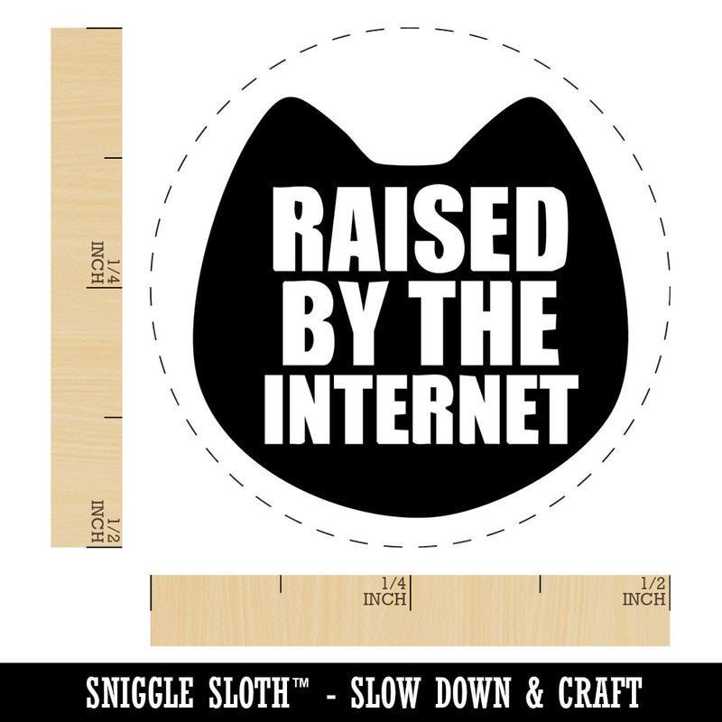 Raised By The Internet Cat Kid Lifestyle Self-Inking Rubber Stamp for Stamping Ink Stamper Crafting Planners
