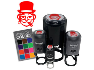 Rich Man Top Hat Mustache Tycoon Cigar Self-Inking Rubber Stamp for Stamping Ink Stamper Crafting Planners
