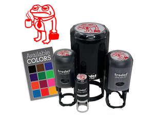 Sad Business Frog Coffee Suitcase Tie Self-Inking Rubber Stamp for Stamping Ink Stamper Crafting Planners