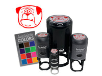 Shocked Surprised Cartoon Bulldog Pet Animal Self-Inking Rubber Stamp for Stamping Ink Stamper Crafting Planners