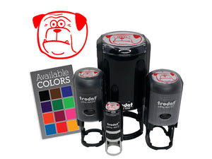 Shocked Surprised Cartoon Bulldog Pet Animal Self-Inking Rubber Stamp for Stamping Ink Stamper Crafting Planners