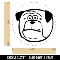 Shocked Surprised Cartoon Bulldog Pet Animal Self-Inking Rubber Stamp for Stamping Ink Stamper Crafting Planners