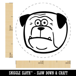 Shocked Surprised Cartoon Bulldog Pet Animal Self-Inking Rubber Stamp for Stamping Ink Stamper Crafting Planners