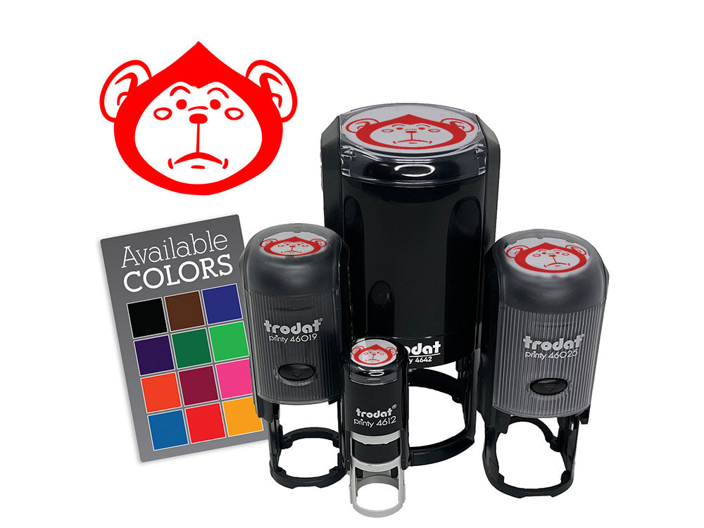 Silly Monkey Round Head Ape Chimpanzee Self-Inking Rubber Stamp for Stamping Ink Stamper Crafting Planners