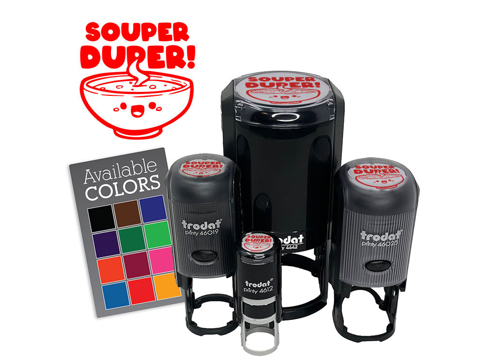Souper Duper Super Soup Work Compliment Positive Self-Inking Rubber Stamp for Stamping Ink Stamper Crafting Planners