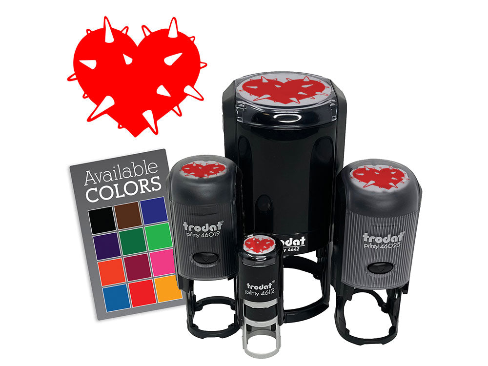 Spiked Heart Guarded Love Prickly Self-Inking Rubber Stamp for Stamping Ink Stamper Crafting Planners