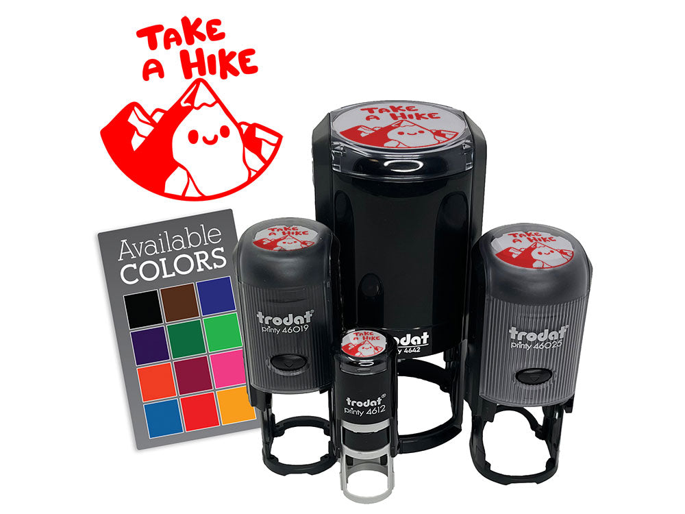 Take A Hike Cartoon Mountain Motivational Hiking Self-Inking Rubber Stamp for Stamping Ink Stamper Crafting Planners