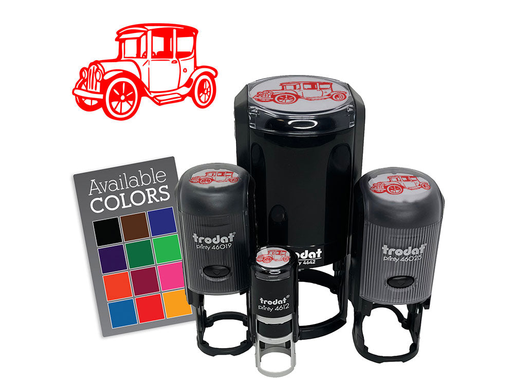Vintage Car Vehicle Old Fashion Self-Inking Rubber Stamp for Stamping Ink Stamper Crafting Planners