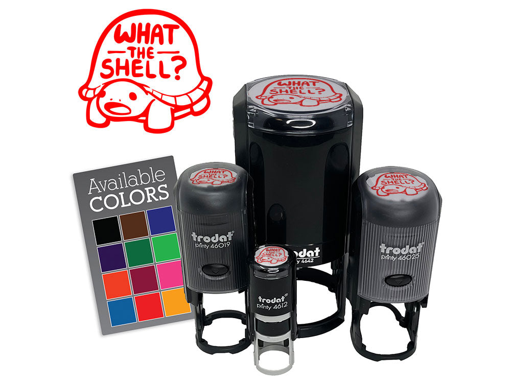 What the Shell Surprised Shocked Turtle Cute Self-Inking Rubber Stamp for Stamping Ink Stamper Crafting Planners