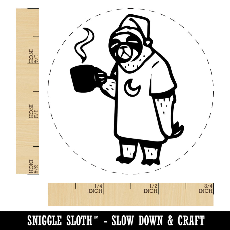 Sleepy Sloth with Coffee Self-Inking Rubber Stamp Ink Stamper for Stamping Crafting Planners