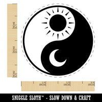 Sun Moon Yin Yang Night Day Self-Inking Rubber Stamp Ink Stamper for Stamping Crafting Planners