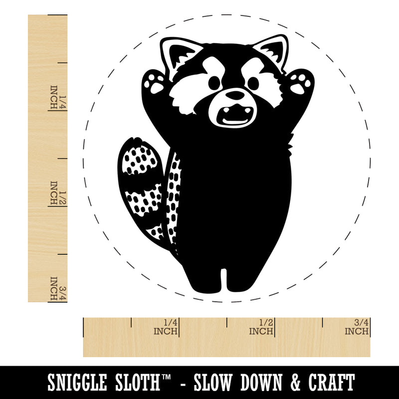 Surprised Red Panda Standing Self-Inking Rubber Stamp Ink Stamper for Stamping Crafting Planners