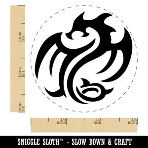 Tribal Dragon Swirl Self-Inking Rubber Stamp Ink Stamper for Stamping Crafting Planners