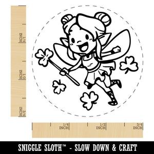 Clover Shamrock Fairy Pixie Saint Patricks Day Self-Inking Rubber Stamp for Stamping Crafting Planners