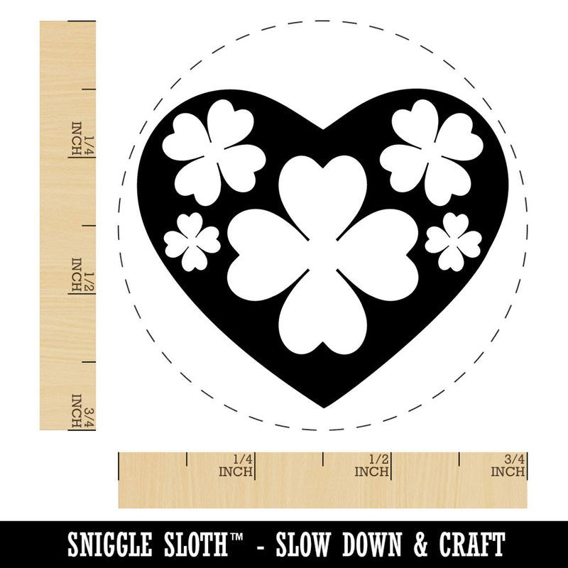 Clover Shamrock Heart Saint Patricks Day Self-Inking Rubber Stamp for Stamping Crafting Planners