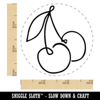 Contour Pair Juicy Cherry Fruit Self-Inking Rubber Stamp for Stamping Crafting Planners