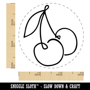 Contour Pair Juicy Cherry Fruit Self-Inking Rubber Stamp for Stamping Crafting Planners