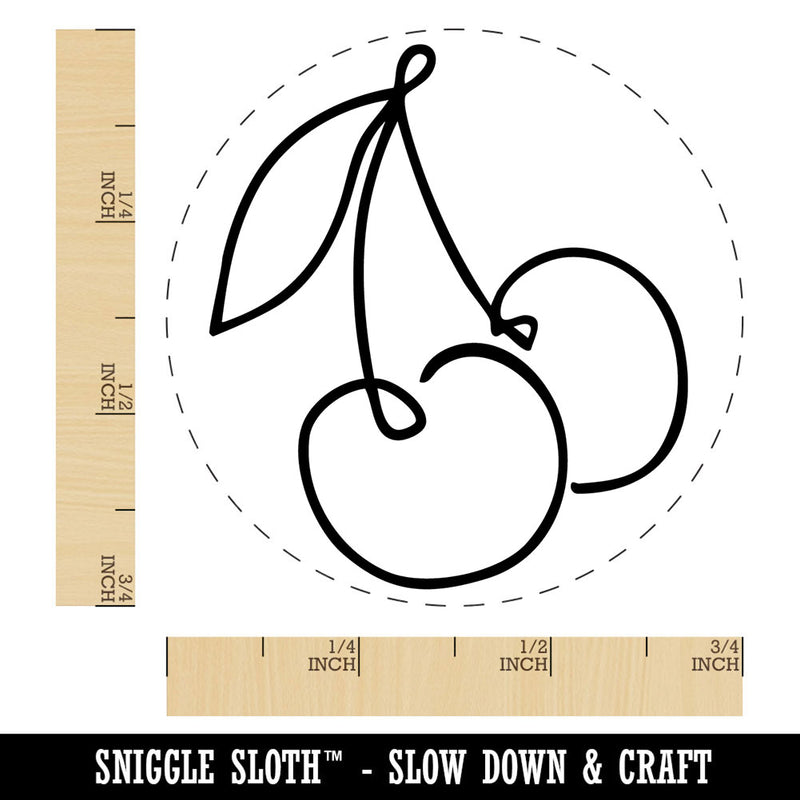 Contour Pair Juicy Cherry Fruit Self-Inking Rubber Stamp for Stamping Crafting Planners