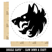 Fierce Wolf Head Emblem Self-Inking Rubber Stamp for Stamping Crafting Planners