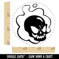 Flaming Cartoon Ghost Skull Bone Monster Spirit Apparition Self-Inking Rubber Stamp for Stamping Crafting Planners