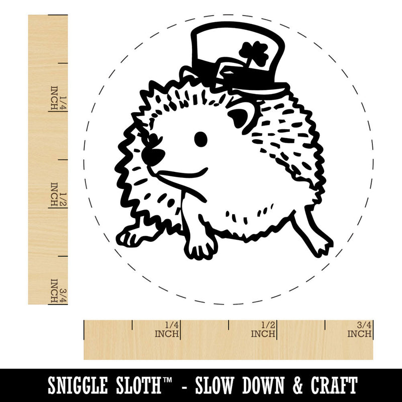 Hedgehog with Leprechaun Hat Saint Patricks Day Self-Inking Rubber Stamp for Stamping Crafting Planners