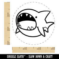 Hungry Round Shark Cute Cartoon Self-Inking Rubber Stamp for Stamping Crafting Planners