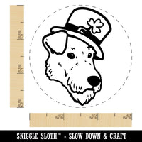 Irish Terrier Dog with Leprechaun Hat Saint Patricks Day Self-Inking Rubber Stamp for Stamping Crafting Planners