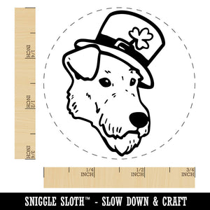 Irish Terrier Dog with Leprechaun Hat Saint Patricks Day Self-Inking Rubber Stamp for Stamping Crafting Planners