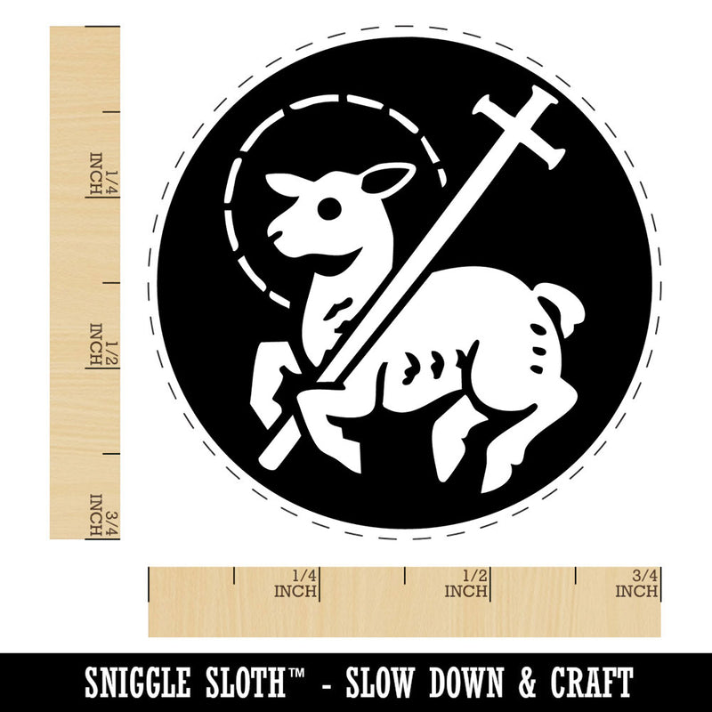 Lamb of God Christian Jesus Cross Self-Inking Rubber Stamp for Stamping Crafting Planners