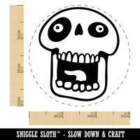 Laughing Silly Cartoon Skull Bones Character Self-Inking Rubber Stamp for Stamping Crafting Planners
