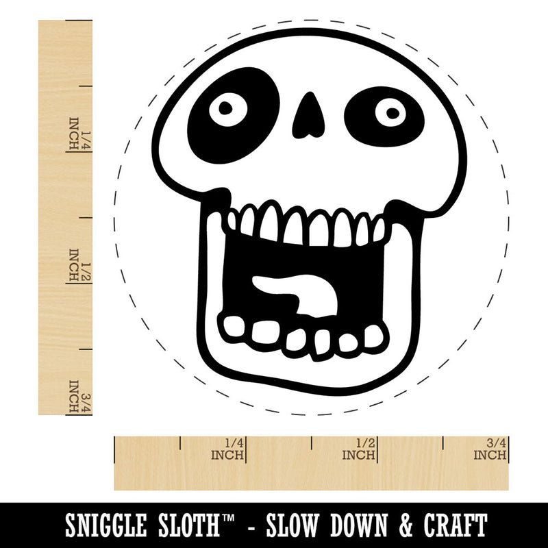 Laughing Silly Cartoon Skull Bones Character Self-Inking Rubber Stamp for Stamping Crafting Planners