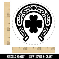 Lucky Horseshoe Shamrock Four Leaf Clover Self-Inking Rubber Stamp for Stamping Crafting Planners