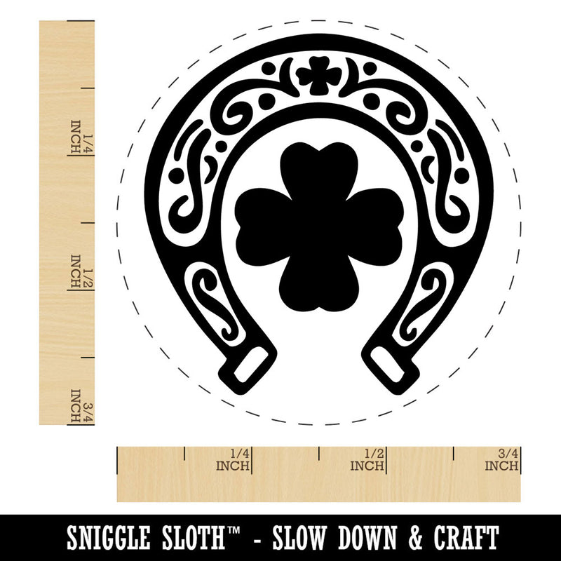Lucky Horseshoe Shamrock Four Leaf Clover Self-Inking Rubber Stamp for Stamping Crafting Planners