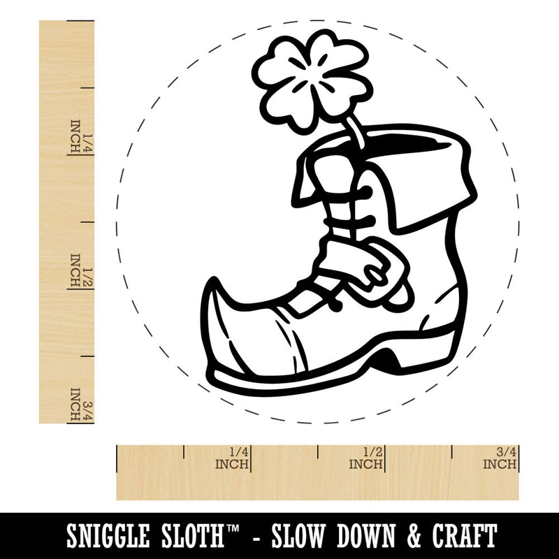 Lucky Leprechaun Boot with Shamrock Clover Saint Patricks Day Self-Inking Rubber Stamp for Stamping Crafting Planners