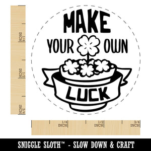 Make Your Own Luck Shamrock Clover Saint Patricks Day Self-Inking Rubber Stamp for Stamping Crafting Planners