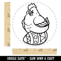 Chicken Hen Sitting On Easter Egg Self-Inking Rubber Stamp for Stamping Crafting Planners