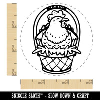 Easter Chicken in Basket Nest Eggs Self-Inking Rubber Stamp for Stamping Crafting Planners
