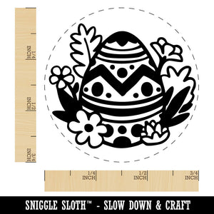 Easter Egg Hidden In Flowers and Grass Self-Inking Rubber Stamp for Stamping Crafting Planners